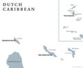 Dutch Caribbean political map