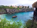 Caribbean blue sea lagoon bay landscape hotel resort photo Royalty Free Stock Photo