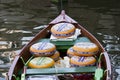 Dutch cheese in boat, Alkmaar, Holland