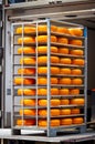 Dutch cheese market delivery by truck in Amsterdam, The Netherlands