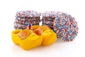 Dutch chocolat candy with clogs Royalty Free Stock Photo