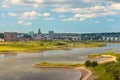 The Dutch city of Arnhem with the Nederrijn in front