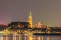 The Dutch city of Nijmegen with the flooded river Waal in front