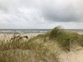 Dutch coastal landscape with North sea. Royalty Free Stock Photo