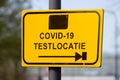 Dutch corona test location information sign