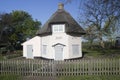 Dutch Cottage Museum on Canvey Island, Essex, England, against a