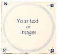 Dutch Delft blue tile with room for text