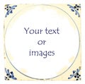 Dutch Delft blue tile with room for text