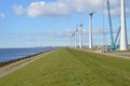 Dutch eco windmills, Noordoostpolder, Netherlands Royalty Free Stock Photo