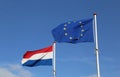 Dutch and European Union Flag Royalty Free Stock Photo