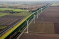 Dutch farmland with windmills Royalty Free Stock Photo