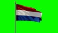 Dutch Flag 3D animation with green screen