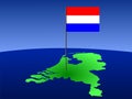 Dutch flag on map