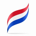 Dutch flag wavy abstract background. Vector illustration. Royalty Free Stock Photo
