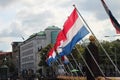 Dutch flags during the Prince day Parade in The Hague