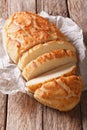 Dutch food: Tiger bread sliced close-up. vertical