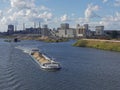 A Dutch general Cargo barge, heavily laden with sand and Gravel