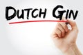 Dutch Gin text with marker Royalty Free Stock Photo