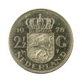 2,5 dutch guilder coin 1978 obverse Royalty Free Stock Photo
