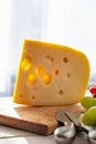 Dutch hard cheese Maasdam or Emmentaler, cheese with holes Royalty Free Stock Photo