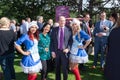 Dutch herirng party with tradition dress ladies