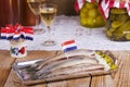 Dutch herring ('haring') with onions and pickles