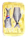 Dutch herring in water color