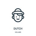 dutch icon vector from holland collection. Thin line dutch outline icon vector illustration. Linear symbol for use on web and