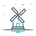 Mix icon for Dutch, wind mill and energy Royalty Free Stock Photo