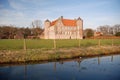 Dutch landscape- Castle Croy and farms- Laarbeek Royalty Free Stock Photo