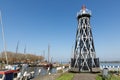 Dutch lighthouse at entrance of harbor Enkhuizen,