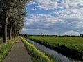 Dutch lines road water field