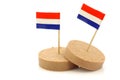 Dutch liver sausage with a Dutch flag toothpick Royalty Free Stock Photo