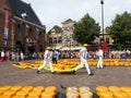 Dutch men at Alkmaar cheese market Nederland