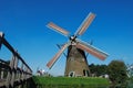 Dutch mill on the waterside Royalty Free Stock Photo