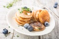 Dutch mini pancakes called poffertjes