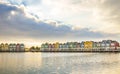 Dutch, modern, colorful vinex architecture style houses at water