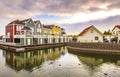 Dutch, modern, colorful vinex architecture style houses at water Royalty Free Stock Photo