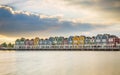 Dutch, modern, colorful vinex architecture style houses at waterside Royalty Free Stock Photo