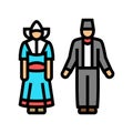 dutch national clothes color icon vector illustration