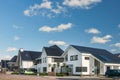 Dutch new luxury detached white family homes with solar panels