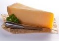Dutch old Amsterdam cheese, made from cow milk on white backgr Royalty Free Stock Photo
