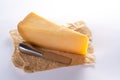 Dutch old Amsterdam cheese, made from cow milk on white backgr Royalty Free Stock Photo