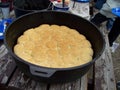 Dutch Oven Cooking Biscuits Royalty Free Stock Photo