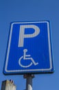 Dutch Parking Sign For Handicaped Drivers Royalty Free Stock Photo