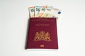 Dutch passport with Euros in it