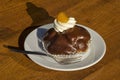 Dutch pastry with choclate and whipped cream