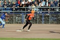 Dutch player / runner trying to reach next base