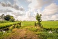 Dutch polder landscape in the Alblasserwaard region Royalty Free Stock Photo