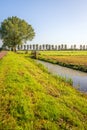 Dutch polder landscape with ditch and country road Royalty Free Stock Photo